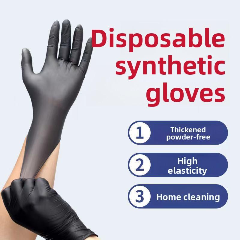 Disposable Nitrile Gloves Black NBR High Elastic Synthetic Nitrile Protective Gloves
