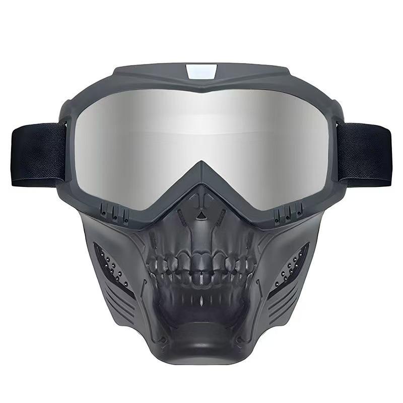 Cyberpunk Skull Goggles for Motorcycle Riding Adventure Outdoor Sports Durable Stylish Tactical Windproof Full Face Protection