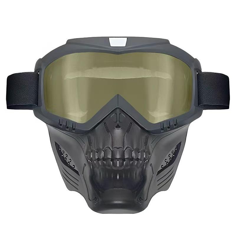 Cyberpunk Skull Goggles for Motorcycle Riding Adventure Outdoor Sports Durable Stylish Tactical Windproof Full Face Protection