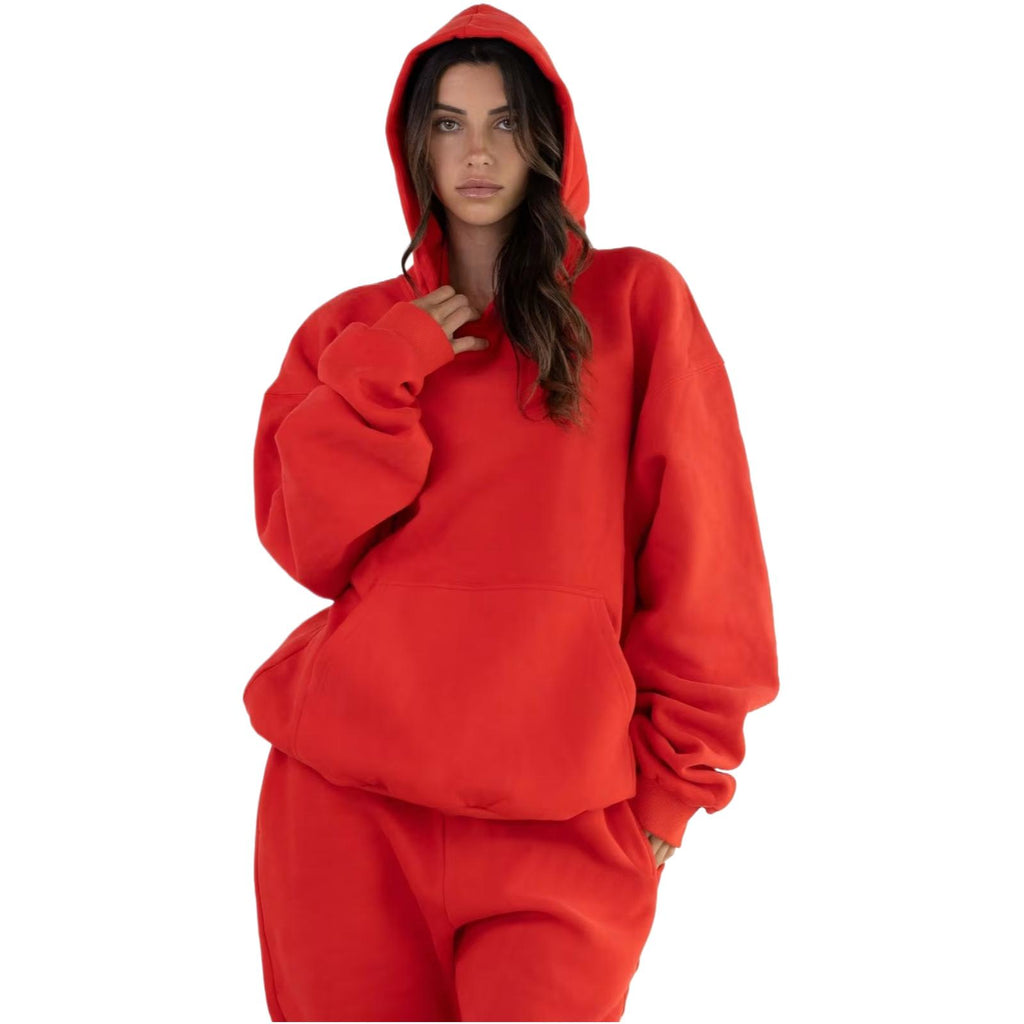 American Loose Independent Station Printed Pullover Hooded Sweater Female Tide Brand Autumn and Winter Long-sleeved Pullover Trousers Two-piece Set