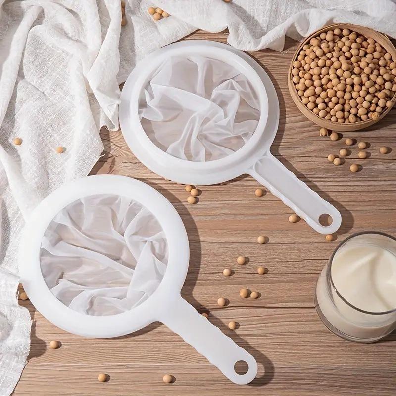 Soy Milk Filter, Kitchen Colander, Household Residue Juice Filter Bag, Ultra-fine Nylon Filter Spoon