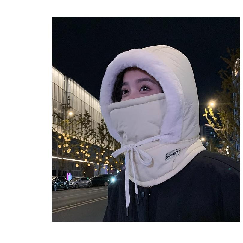 Cold-proof Hats, Men's and Women's Pullover, Ear Protection, Skiing, Outdoor Velvet, Warm Mask, Scarf, Cycling Integrated