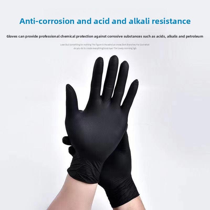 Disposable Nitrile Gloves Black NBR High Elastic Synthetic Nitrile Protective Gloves