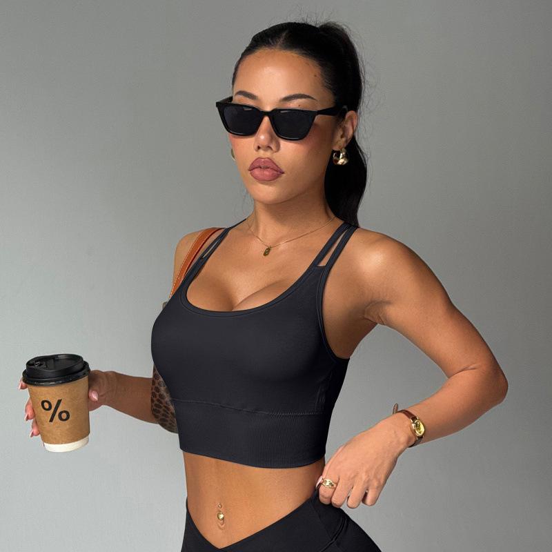 Fitness High-intensity Sports Underwear Women's Shock-proof Fixed Cup Yoga Underwear Bra with Chest Pad Yoga Clothes