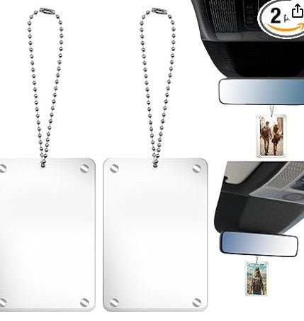 2 Pcs Magnetic Car Sun Visor Picture Holder – 2.36” X 3.5” Clear Acrylic Photo Clip, Horizontal & Vertical Display, Wallet-Size Frame for Polaroid Go & Instax Mini
