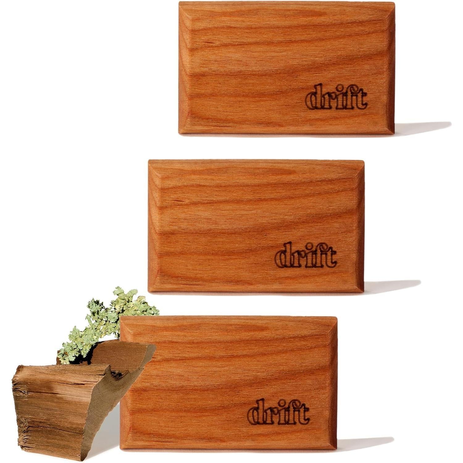 3 Pcs Drift Car Air Freshener - The Original Wood Air Freshener - Car Odor Eliminator - Long Lasting Scent - Auto Accessories - Metal Clip - Essential Oils - Clean Ingredients - Teak Scent Starter Kit